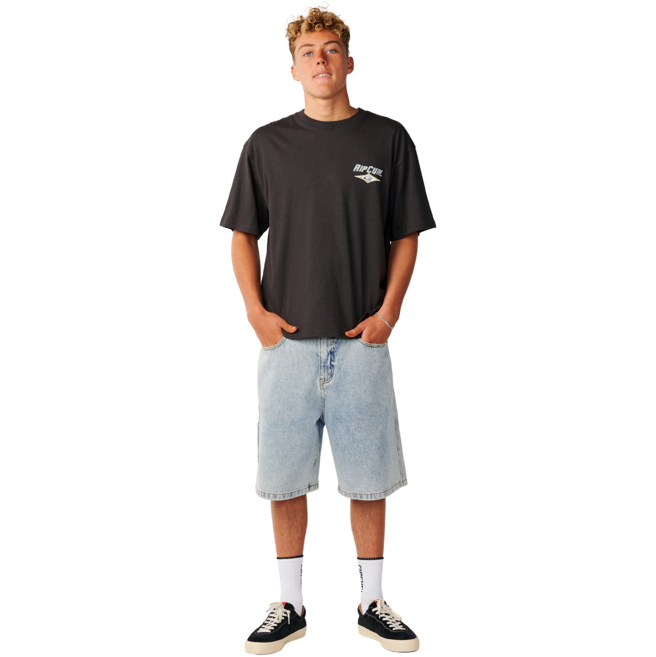 2026 Rip Curl Mens Heritage Icon T-Shirt 12FMTE - Washed Black